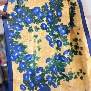 Floral Blue and Yellow Scarf